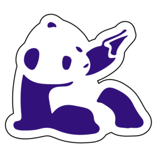 Panda Holding Gun Sticker (Purple)